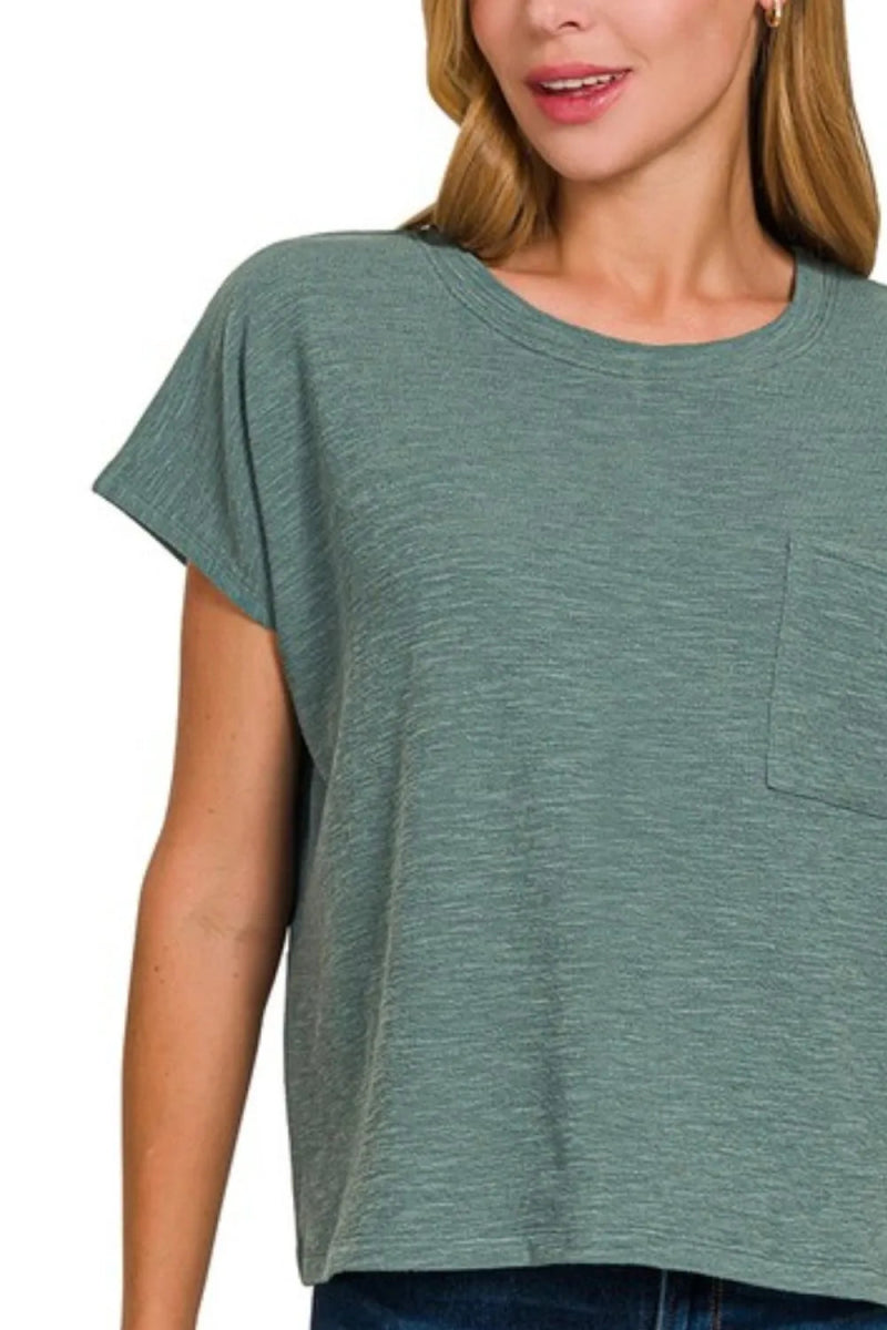 Zenana Round Neck Short Sleeve T-Shirt for Women - Love Salve
